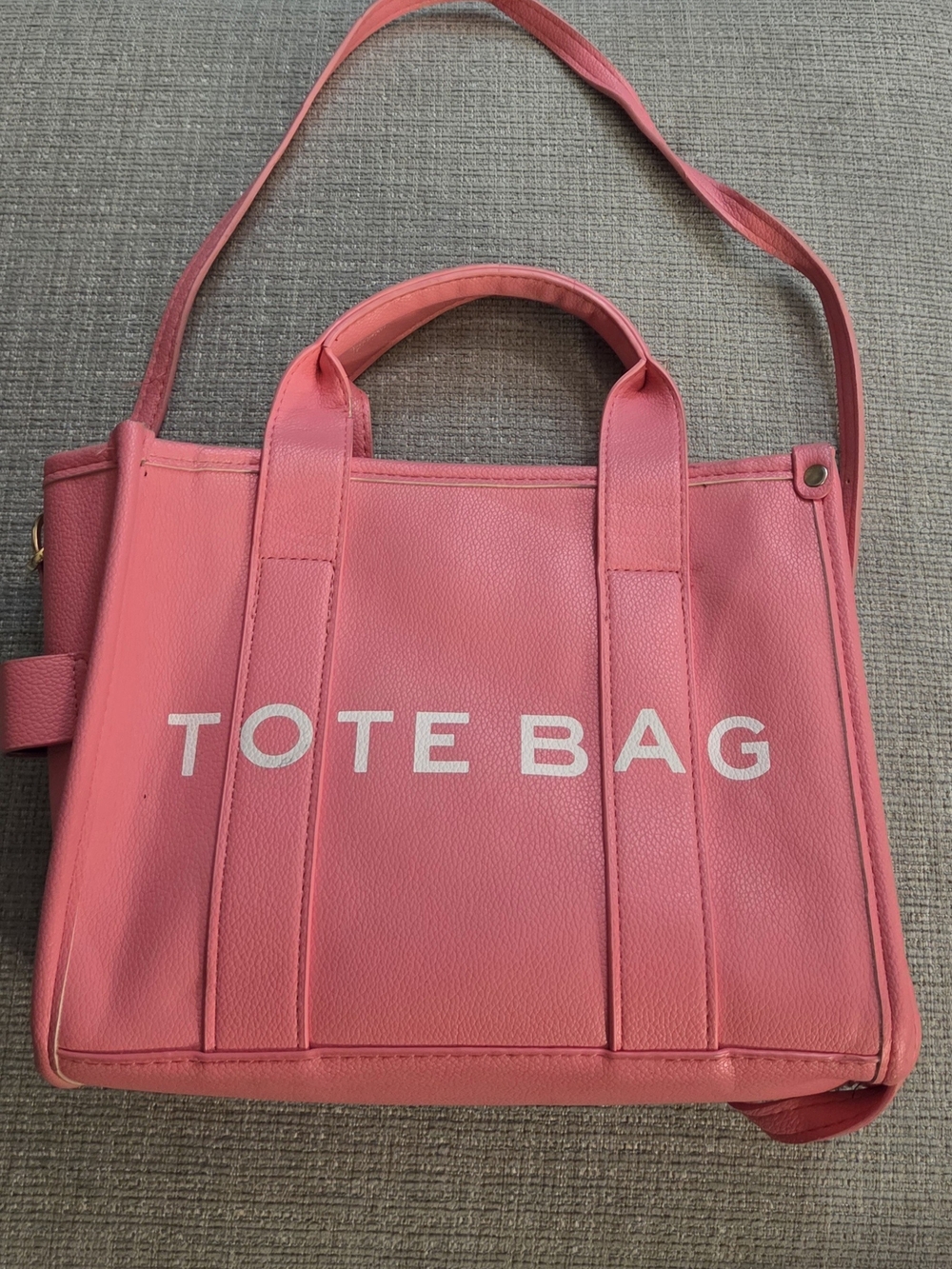 Structured Pink Tote Bag with Shoulder Strap